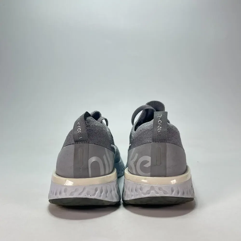 Nike Epic React Flyknit Wolf Grey Lace Up Running Shoes AQ0070-002 Womens Size 7